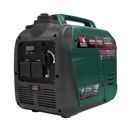 WC-P3200Si Welling & Crossley 3,200W Smart Silent Inverter Petrol Generator Front Right