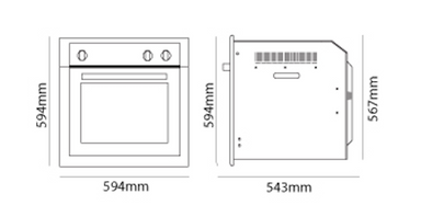 Parmco OV-1-6S-GAS Dimensions