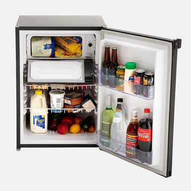 Engel ST90F upright Fridge freezer front open with produce