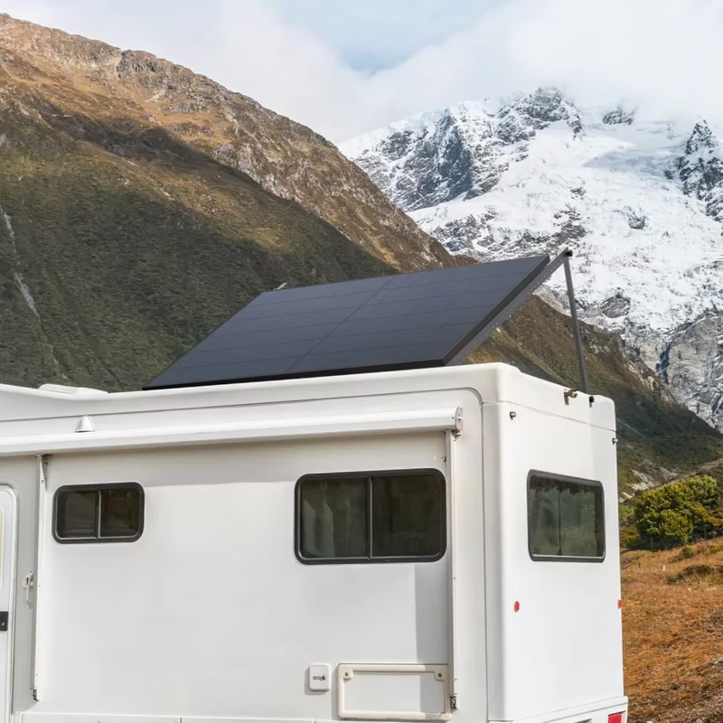 EcoFlow 2 x 400W Rigid Solar Panel Insitu on RV