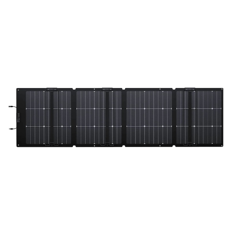 EcoFlow NextGen 220W bifacial solar panel fully unfolded showing multi-panel layout
