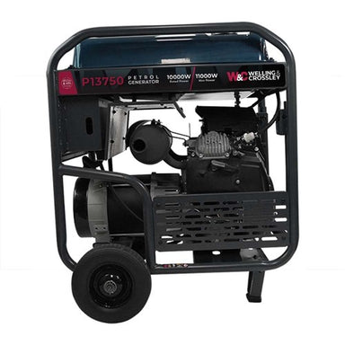 Welling & Crossley WC-P13750 13.75 kVA (11,000W) Open Frame AVR Petrol Generator with E-Start Right Side