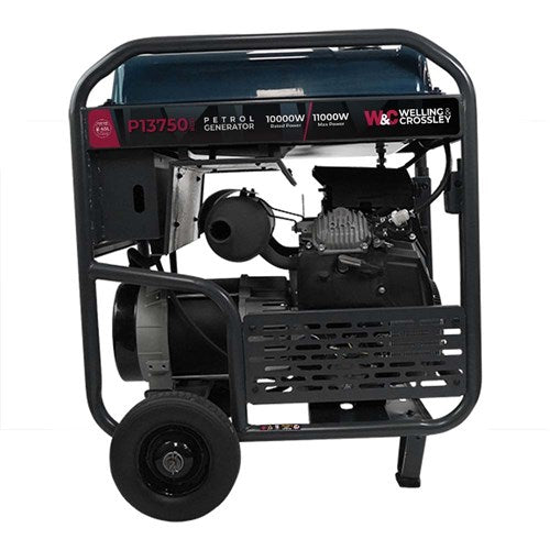 Welling & Crossley WC-P13750RCD 13.75 kVA (11,000W) Open Frame AVR Petrol Generator E-Start & RCD Right Side