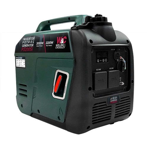 WC-P3200Si Welling & Crossley 3,200W Smart Silent Inverter Petrol Generator Front left