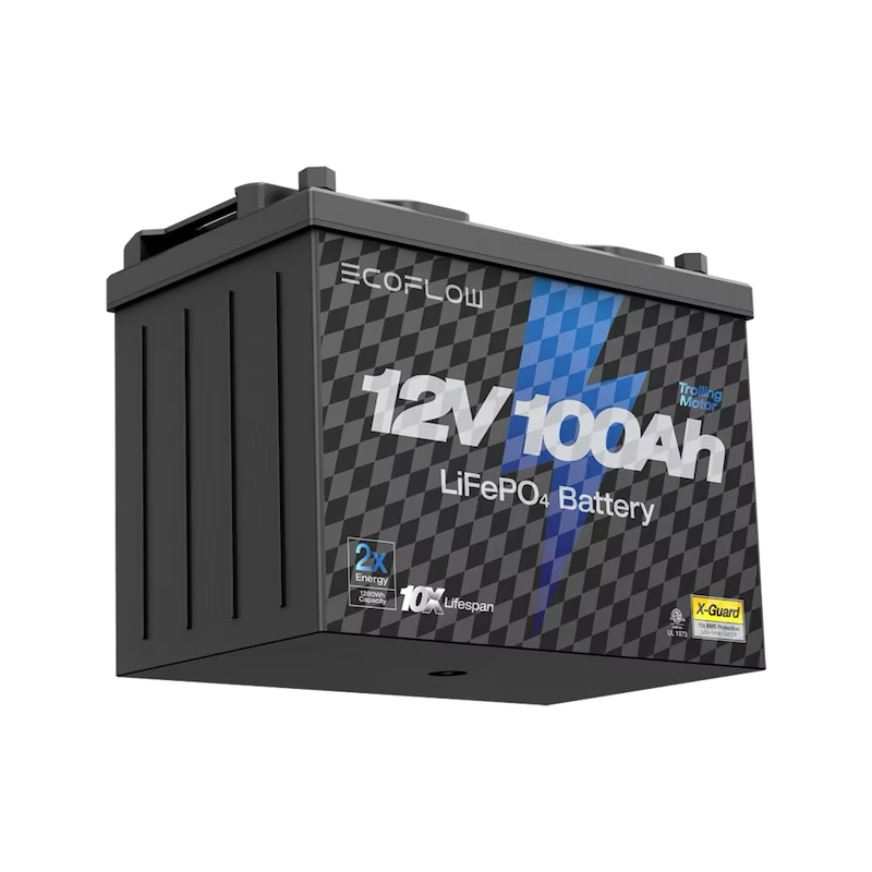 EcoFlow Lithium 12V 100Ah Deep Cycle LiFePO4 Battery Bottom Left