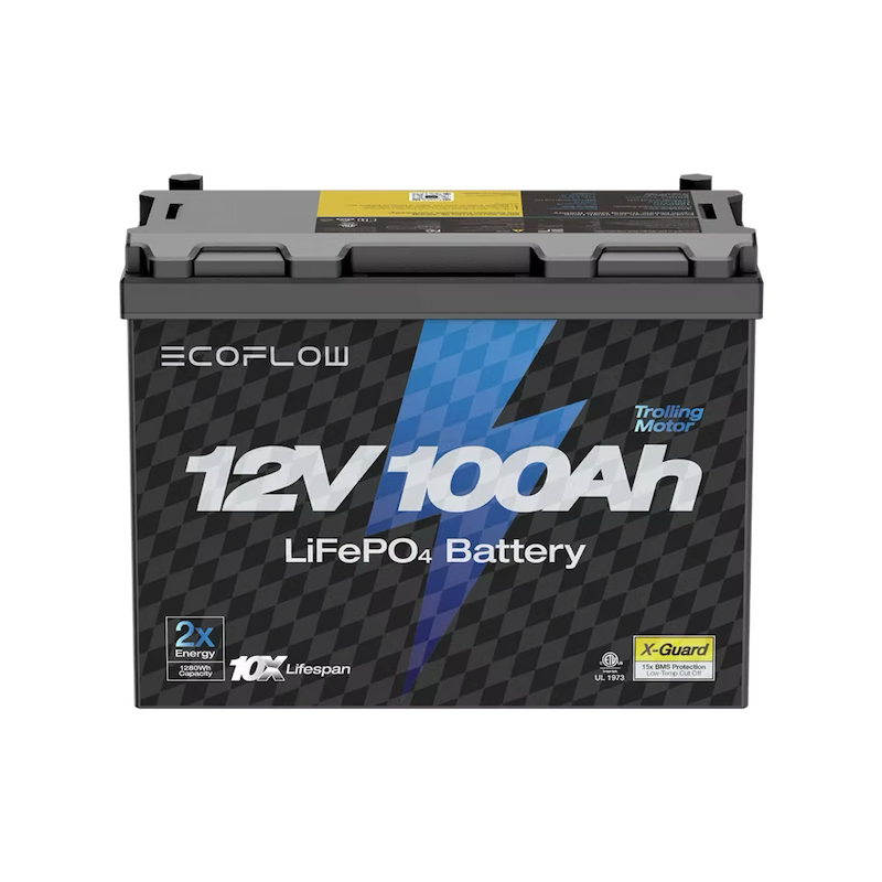 EcoFlow Lithium 12V 100Ah Deep Cycle LiFePO4 Battery Font Top