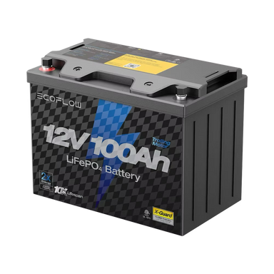 EcoFlow Lithium 12V 100Ah Deep Cycle LiFePO4 Battery Front Top Right