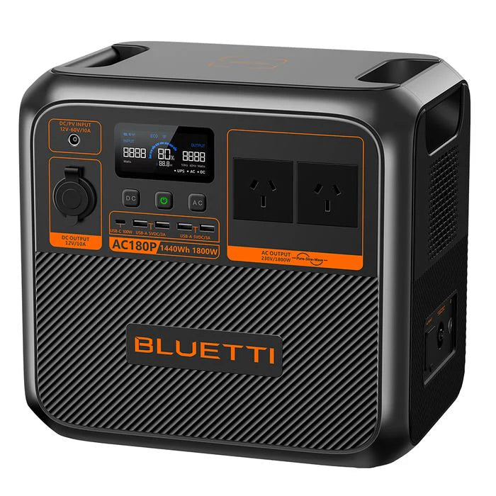 BLUETTI AC180P Portable Power Station | 1,800W 1,440Wh Front Top Right