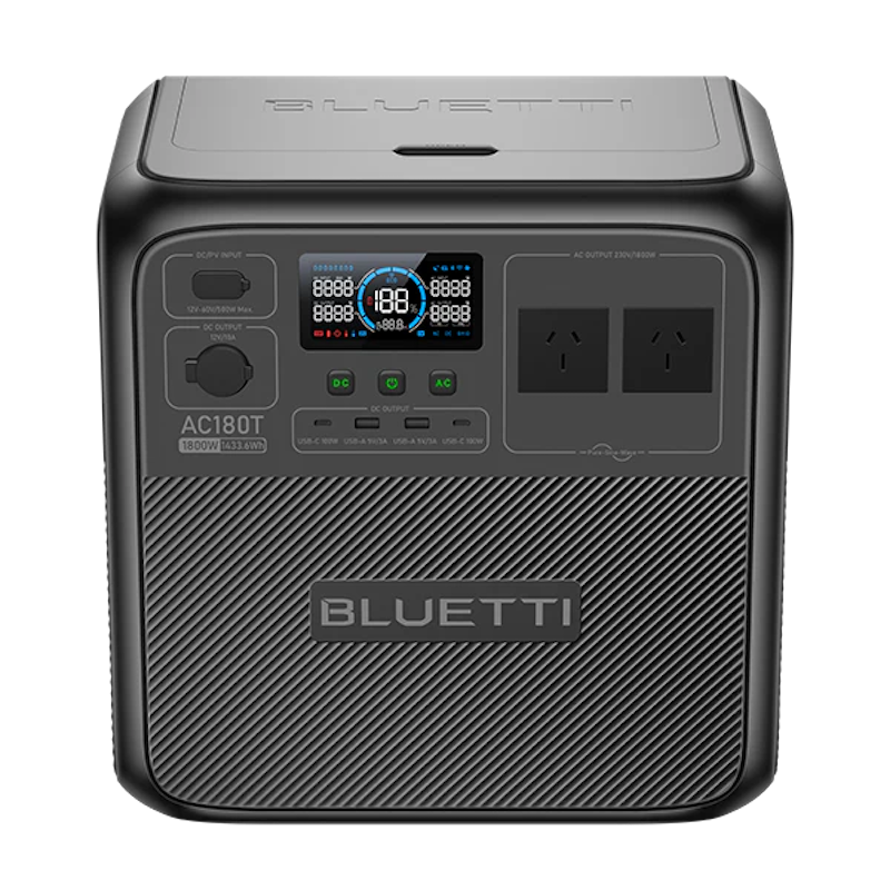 BLUETTI AC180T Portable Power Station | 1,800W 1,433.6Wh Front Top