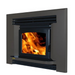 Ethos Ares Insert Wood Fire in Dark Grey finish with black fascia and modern insert design