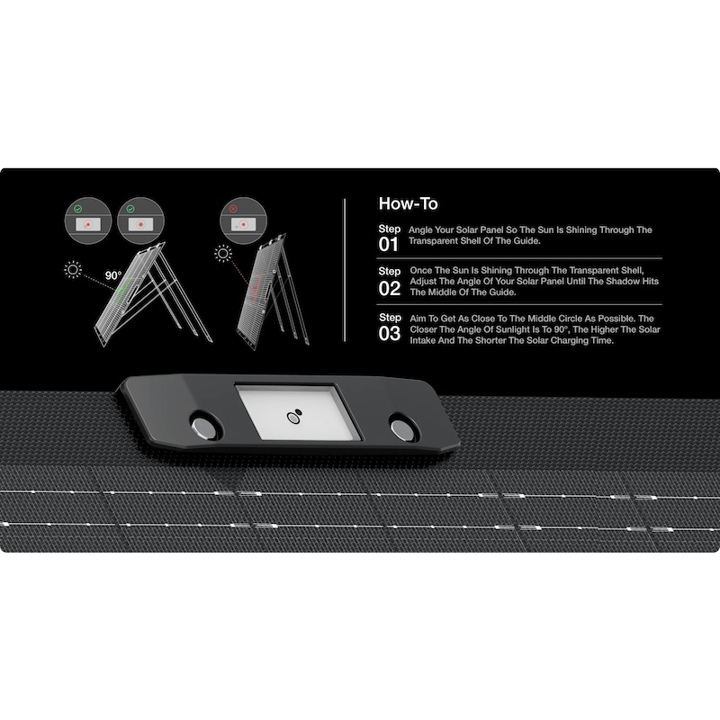 EcoFlow solar angle guide demonstration for optimal panel alignment with sun