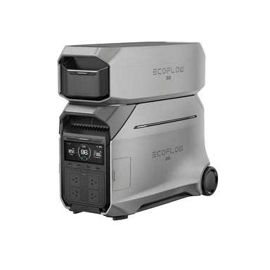 EcoFlow DELTA Pro 3 portable power station with extra battery stacked for expanded off-grid and EV backup power