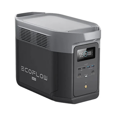 EcoFlow DELTA 2 Max portable power station front view with display and output ports