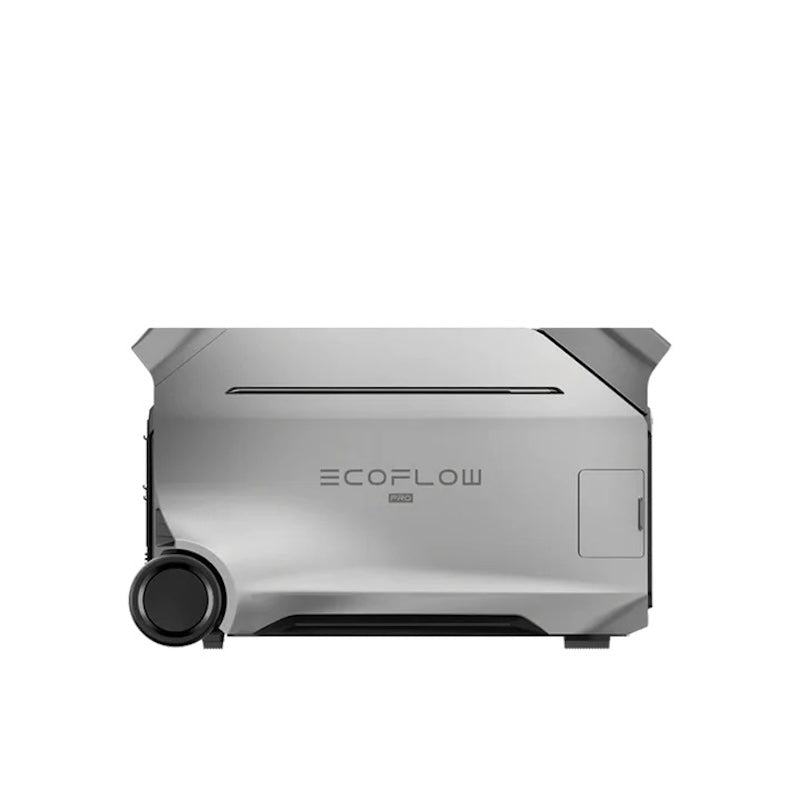 Side view of EcoFlow Delta Pro 3 portable power station showing rugged metal housing