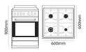 Parmco FS600 Gas Gas Dimensions