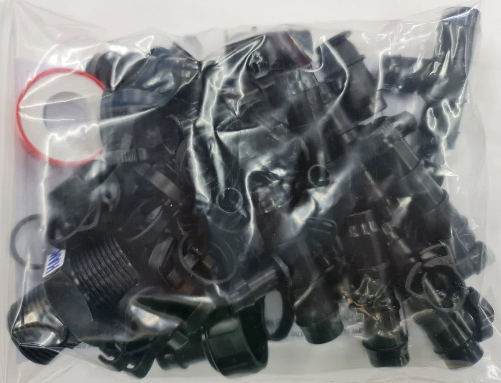 WaterMate Irrigation Kit fittings pack including greywater dripperline connectors, tees, reducers and installation components