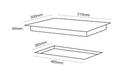 Parmco HO-1-2S-2G
300mm Domino Hob, Gas, Stainless Steel dimensions