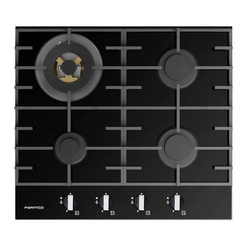 Parmco HO76GGW4
600mm Black, Glass, 3 Burner + Wok, Gas Cooktop I Series 7 top view