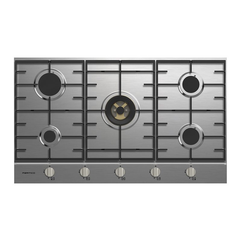 HO79SGW5
900mm Stainless Steel, 4 Burner + Wok, Gas Cooktop I Series 7 top view