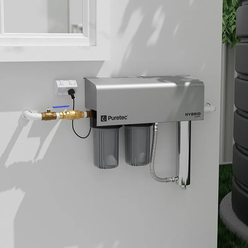 Puretec Hybrid G8 outdoor whole house water filter enclosure