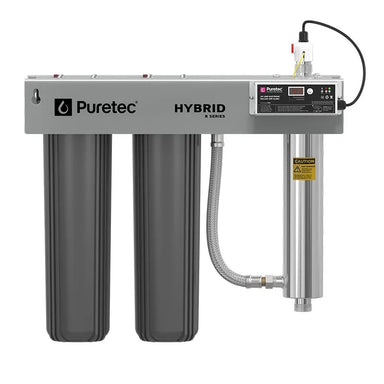 Puretec Hybrid R2 dual stage rainwater filter and UV treatment system for high flow whole house water filtration