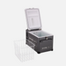 Engel MT35F-G4D-V 32 Litre portable fridge freezer front left open with basket