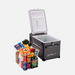 Engel MT35F-G4D-V 32 Litre Portable fridge freezer front lft open with basket full produce