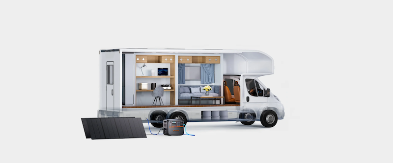 Bluetti AC200P L Portable Power Station | 2400W 2304Wh Insitu Camper Van Open