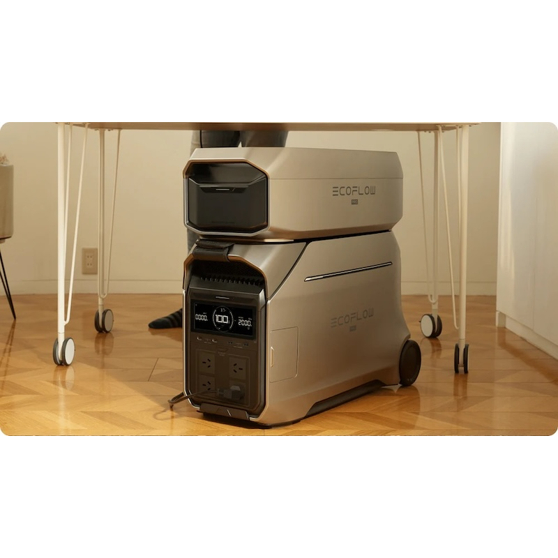 EcoFlow DELTA Pro 3 expandable portable power station with extra battery module
