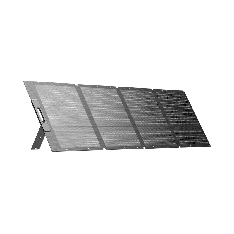 BLUETTI PV200 Solar Panels | 200W Open On Stand Front Left
