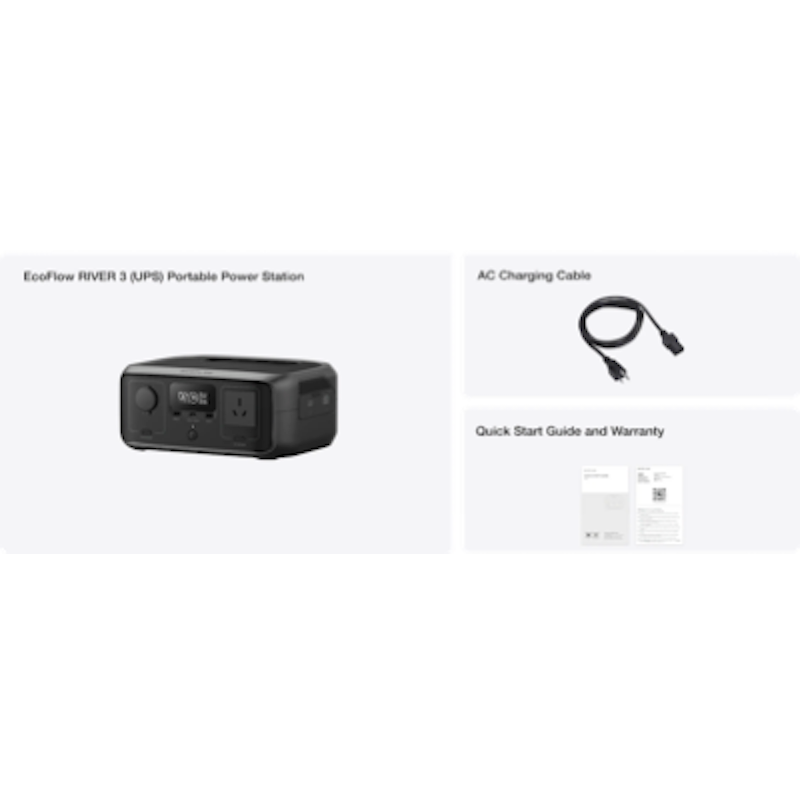 EcoFlow RIVER 3 UPS Portable Power Station – 300W, 245Wh Backup Power In The Box