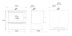 Kent Ruapehu Freestanding Wood Fire 22KW Dimensions