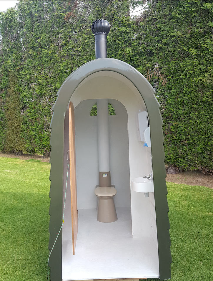 Fibreglass Toilet Enclosure Front Door Open
