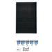 Solar panel with Tier 1 Bloomberg certification logos on a white background
