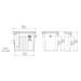 WaterMate Large Greywater Recycling Unit technical dimensions and side profile drawing
