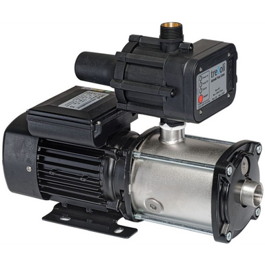 Trevoli CMB SP5-47E stainless steel multistage water pressure pump with DSK automatic controller for rainwater tanks and household water supply.
