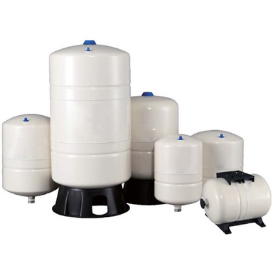 Trevoli pressure tank range including horizontal and vertical pressure tanks for household water pressure systems, rainwater tanks and lifestyle block water supply.