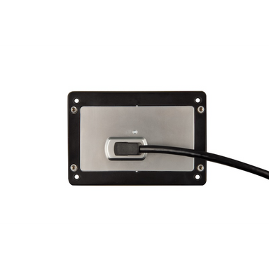 Rear view of Victron GX Touch 50 touchscreen display showing mounting plate and cable connection for Cerbo GX systems