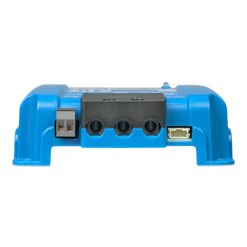 Front view of the Victron Orion XS 12V to 12V 50A DC-DC battery charger designed for caravans, campervans and dual battery systems.