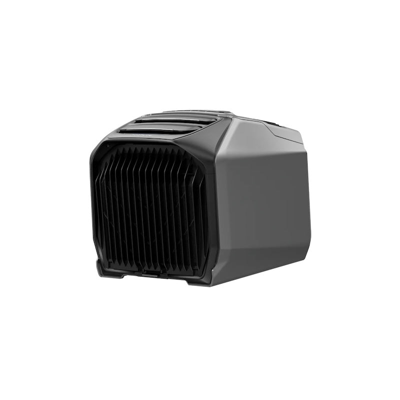 EcoFlow WAVE 3 portable air conditioner and heater angled view showing compact off-grid design