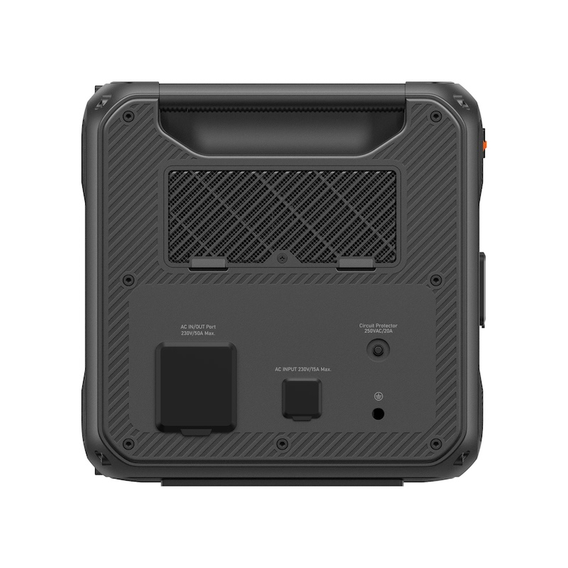 BLUETTI Apex 300 left side showing AC charging and connection ports