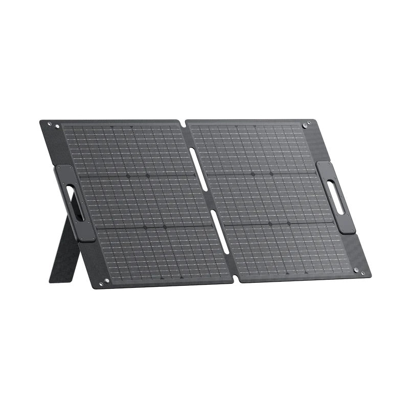 BLUETTI PV100 100W portable solar panel unfolded with kickstands