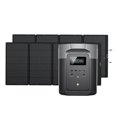 EcoFlow DELTA 2 MAX + 400W Solar Panel*2 Front with Panels Open