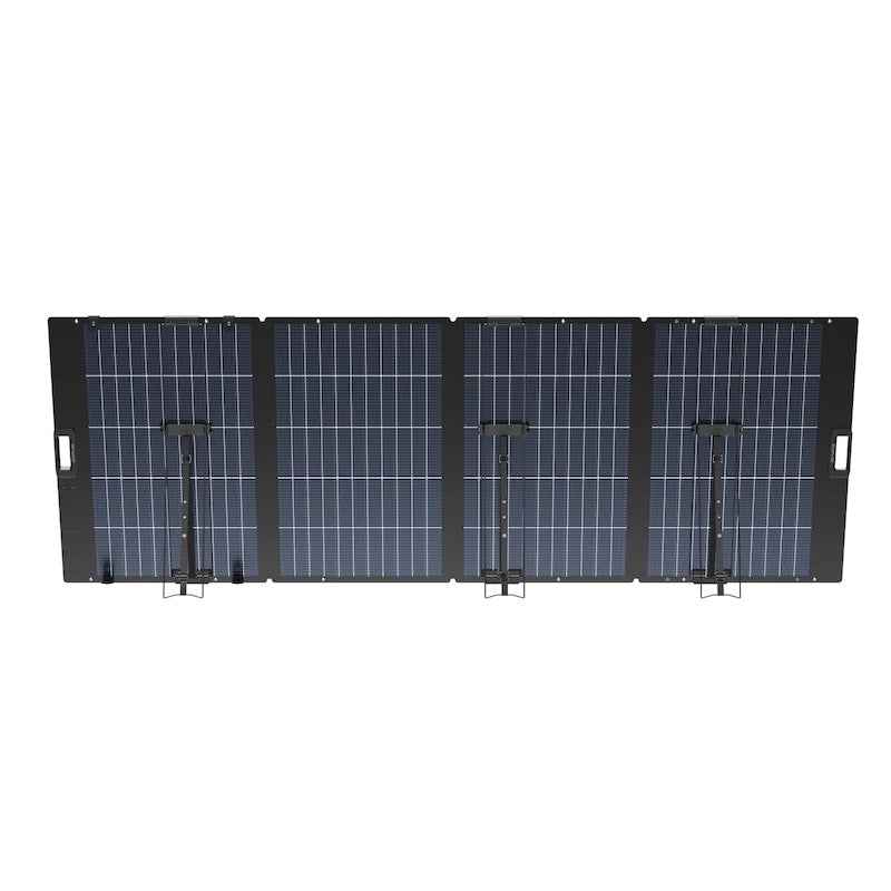 EcoFlow 400W lightweight portable solar panel deployed outdoors style view with kickstand support - Back