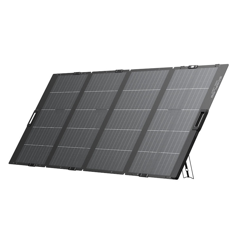 EcoFlow 400W lightweight portable solar panel deployed outdoors style view with kickstand support