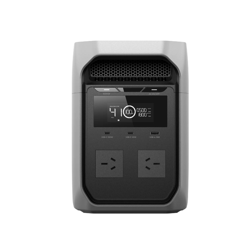 EcoFlow DELTA 3 Classic portable power station front display and output ports