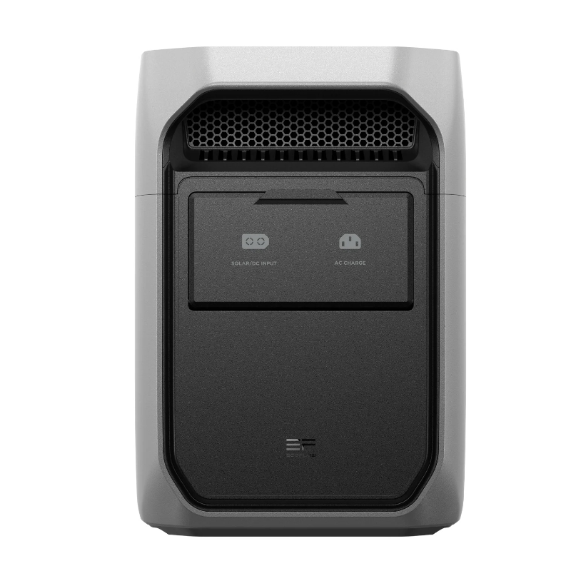 EcoFlow DELTA 3 Classic portable power station rear view showing charging ports