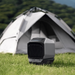EcoFlow WAVE 2 battery-powered air conditioner used in a tent for off-grid camping and outdoor comfort.