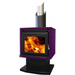 Ethos Genesis wood fire in custom purple finish showcasing Ethos' extensive colour options and contemporary NZ design.