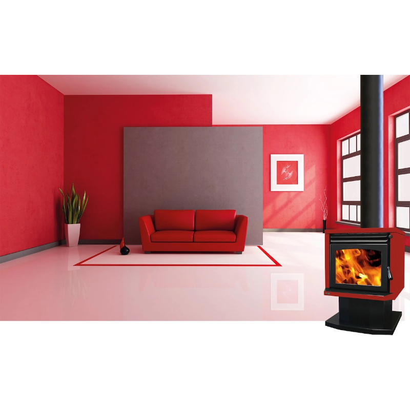 Ethos Genesis wood fire installed in a modern living room, providing efficient NZ-made heating with contemporary styling.